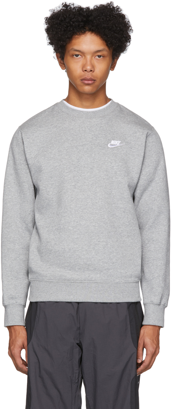 Nike: Grey Sportswear Club Sweatshirt | SSENSE