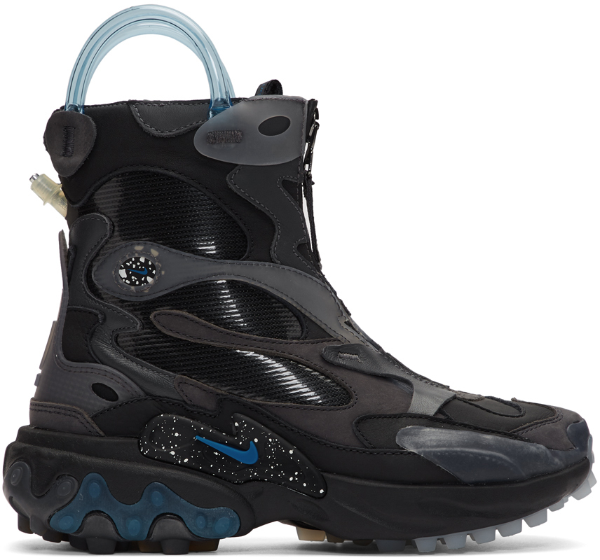 black and blue nike boots