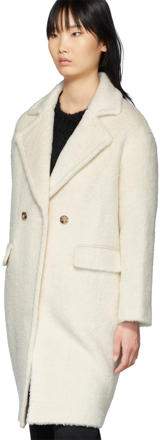 manteau laine blanc