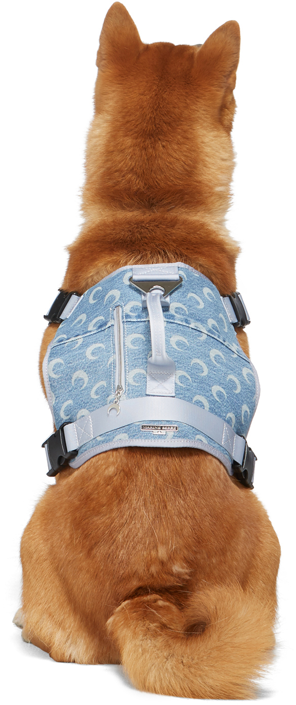 Marine Serre Ssense Exclusive Blue Upcycled Denim Harness In Blue