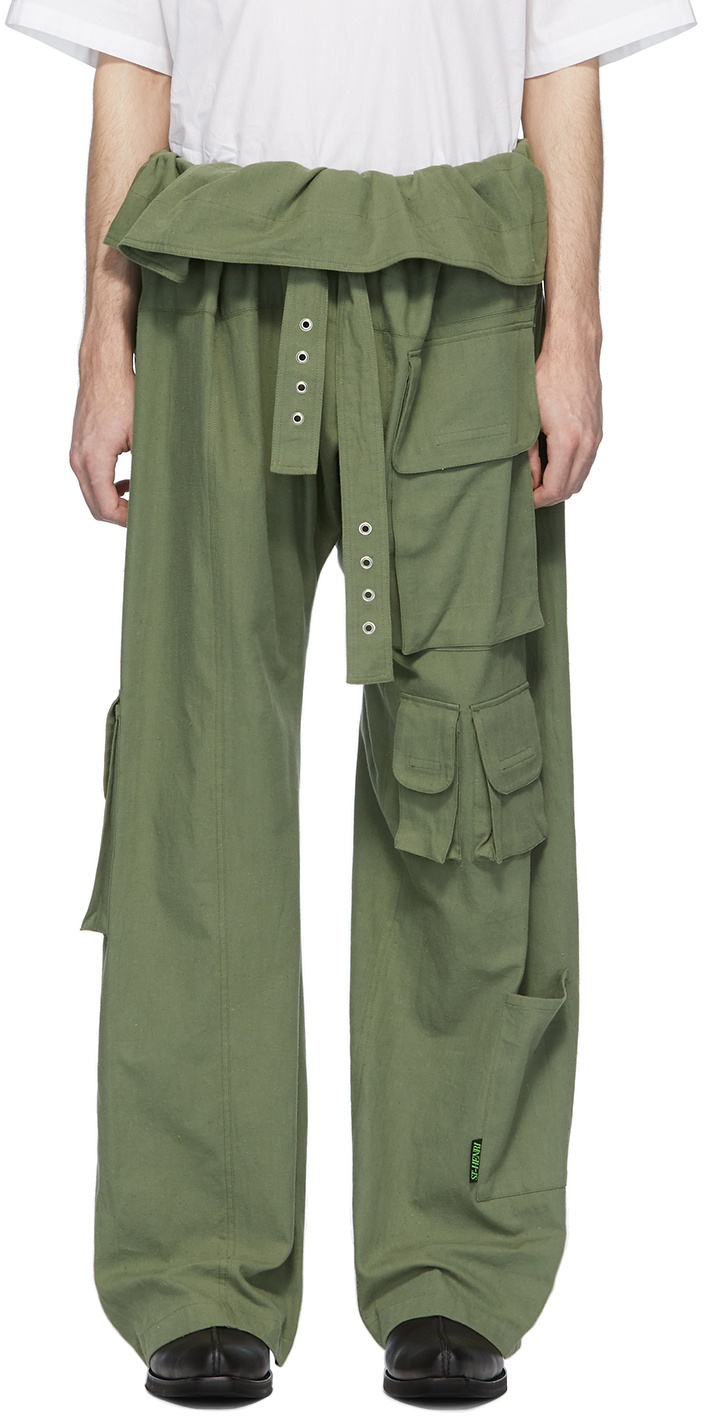 green utility trousers