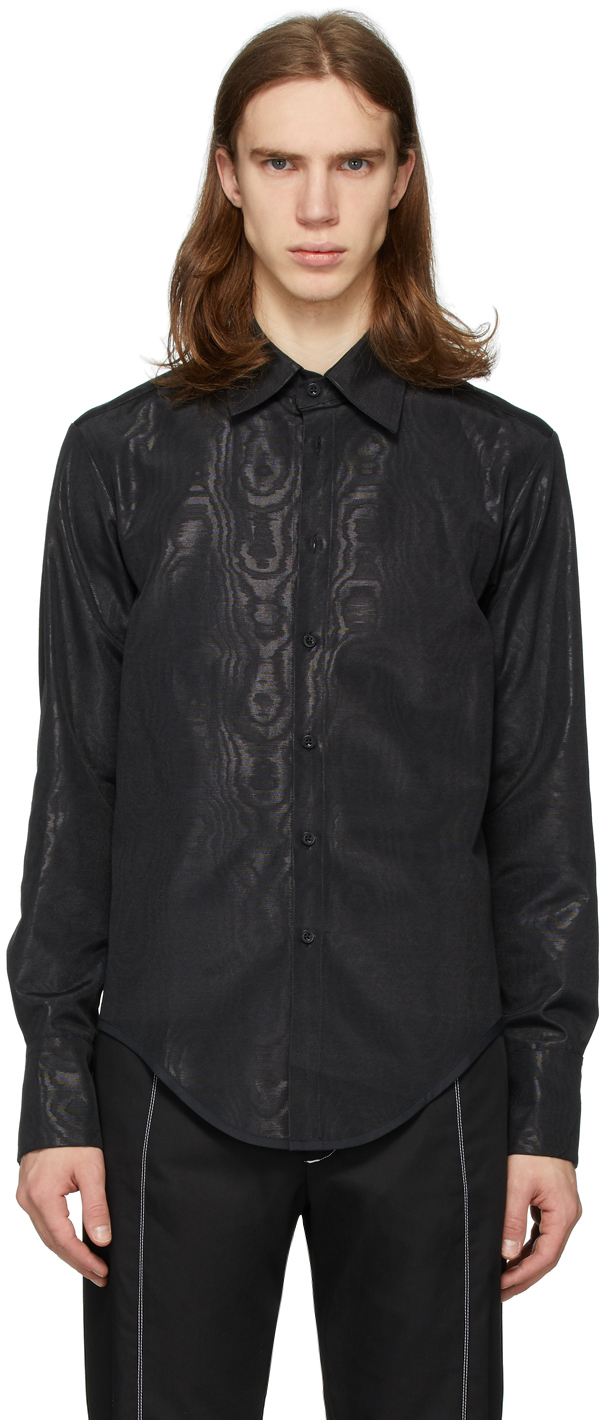 Daniel W. Fletcher: Black Moire Prom Shirt | SSENSE