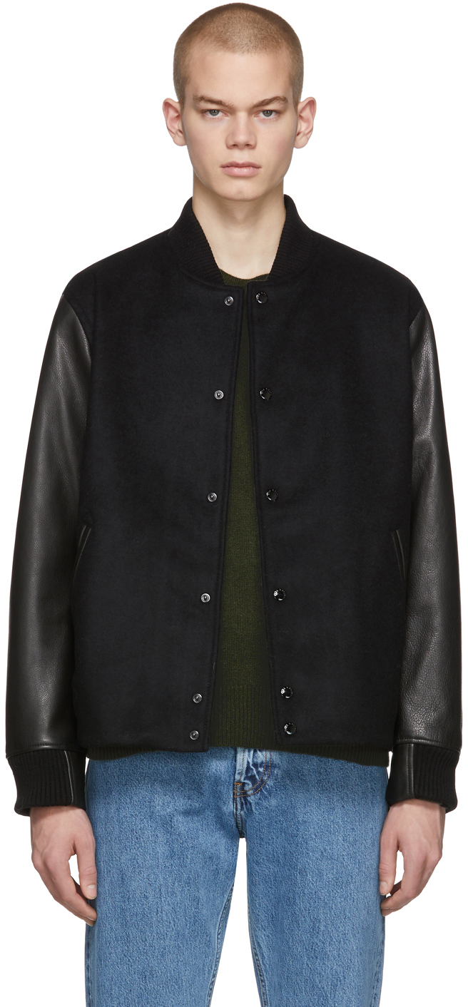 rag & bone Black Boulder Bomber Jacket SSENSE