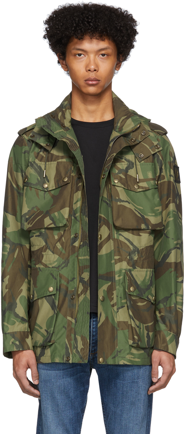 Belstaff: Green Camouflage Landing Jacket | SSENSE