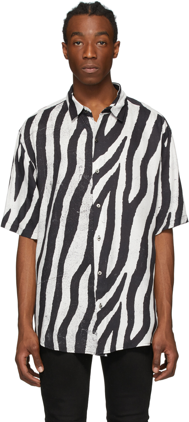 Ksubi: Black & White Animal Short Sleeve Shirt | SSENSE