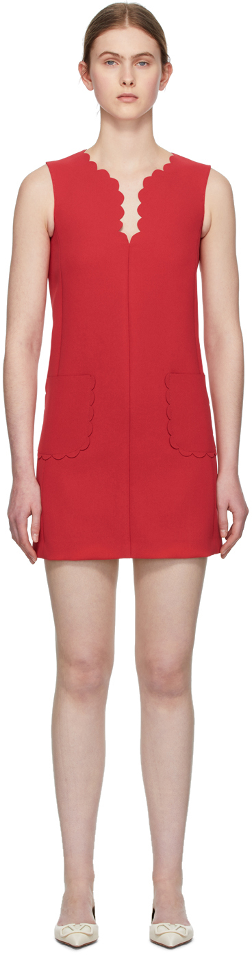 red valentino scalloped dress