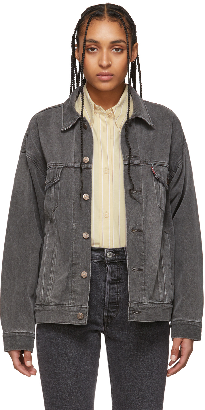 Levi's: Grey Denim Dad Trucker Jacket | SSENSE