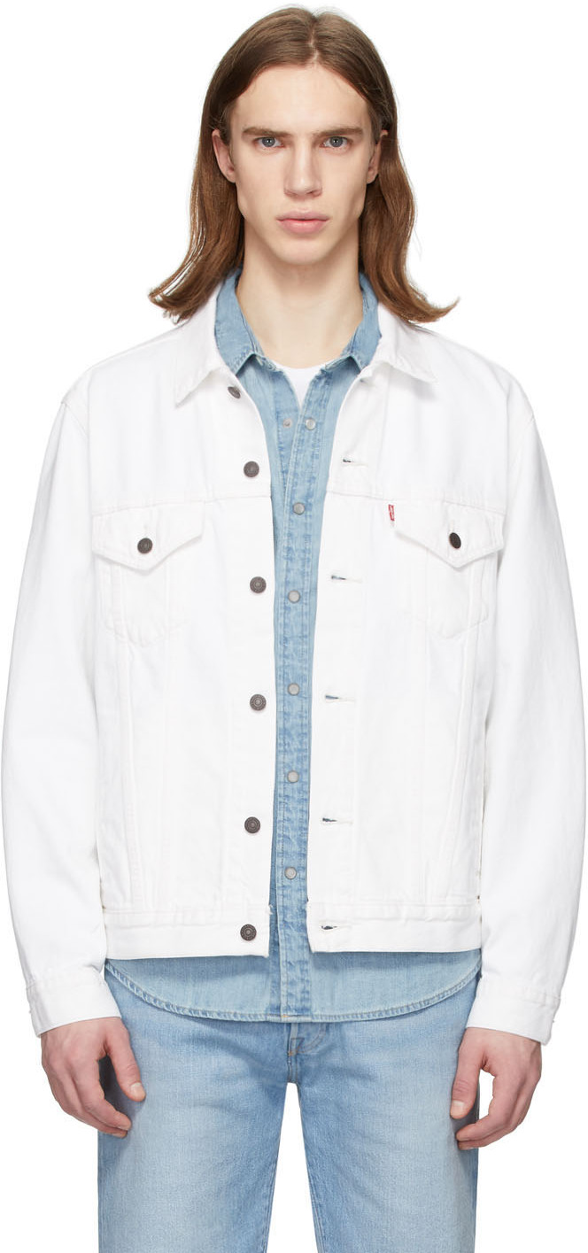 white levi trucker jacket mens