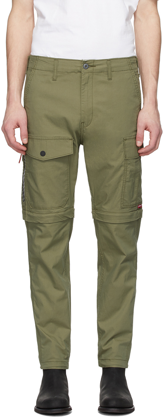 Levi's: Green Lo-Ball Zip-Off Cargo Pants | SSENSE Canada