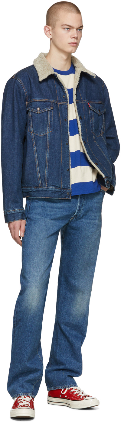Levi S Vintage Clothing Blue Denim Sherpa 1967 Type Iii Jacket