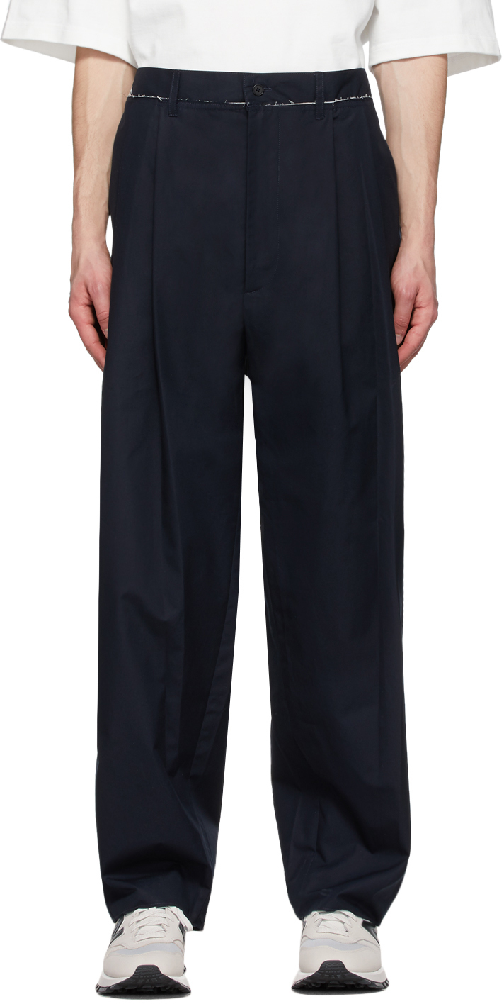 Camiel Fortgens: Navy Suit Trousers | SSENSE