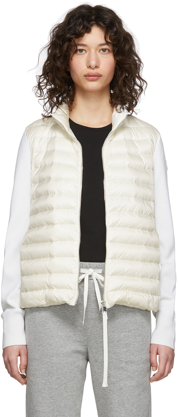 Off-White Down Knit Zip-Up Jacket 