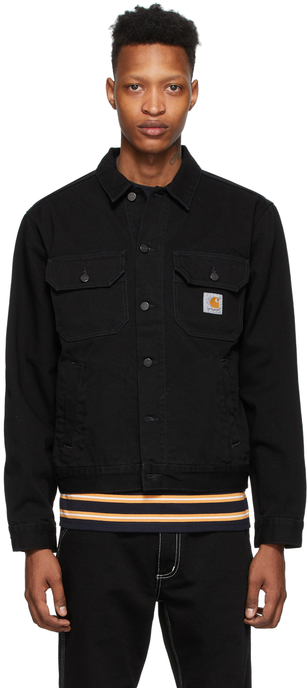 carhartt black denim jacket