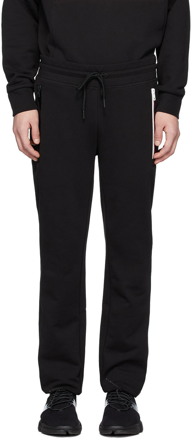 Moncler: Black Cotton Lounge Pants | SSENSE