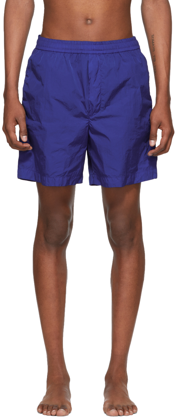 Moncler: Blue Bermuda Swim Shorts | SSENSE