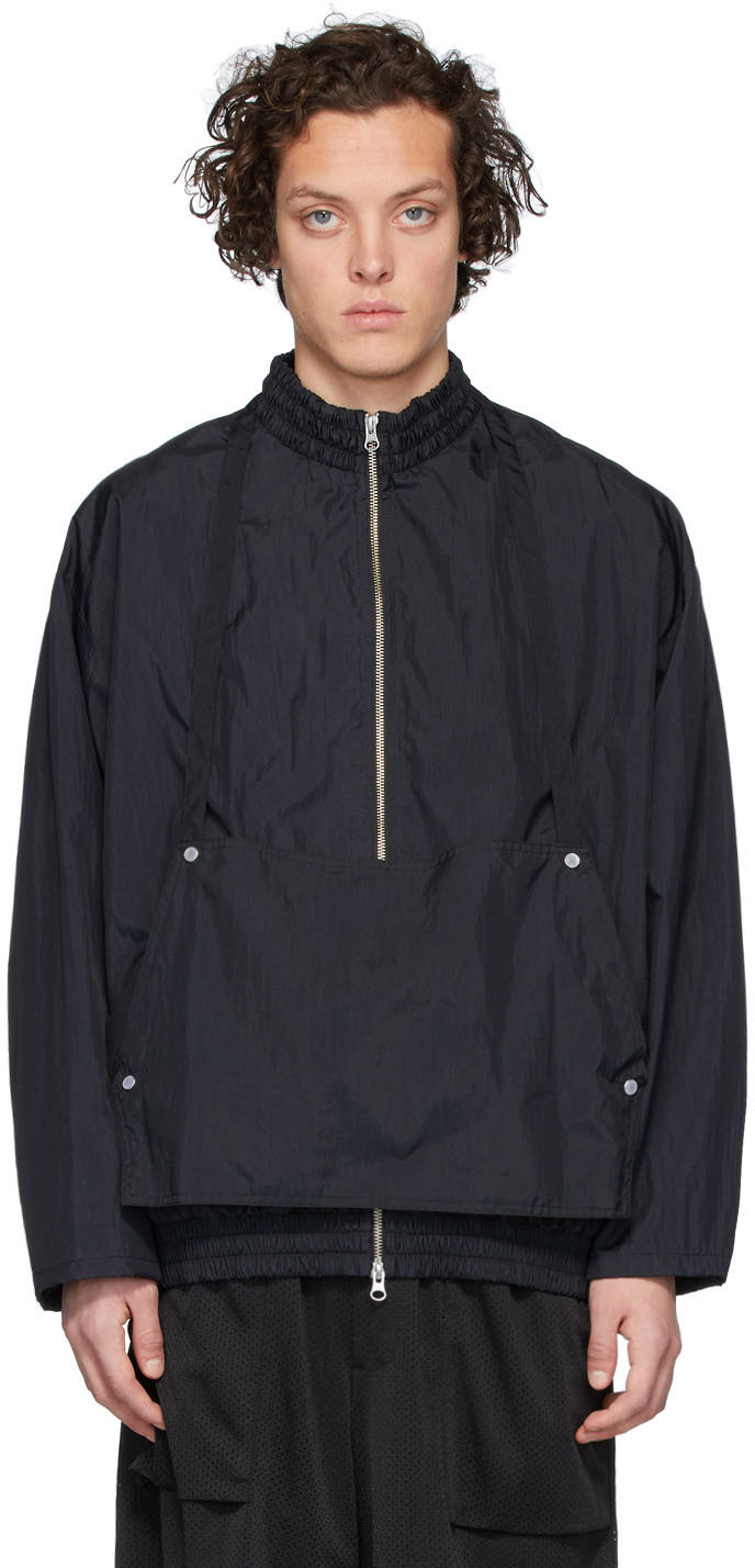 Goodfight: Black Commuter Windbreaker Jacket | SSENSE Canada