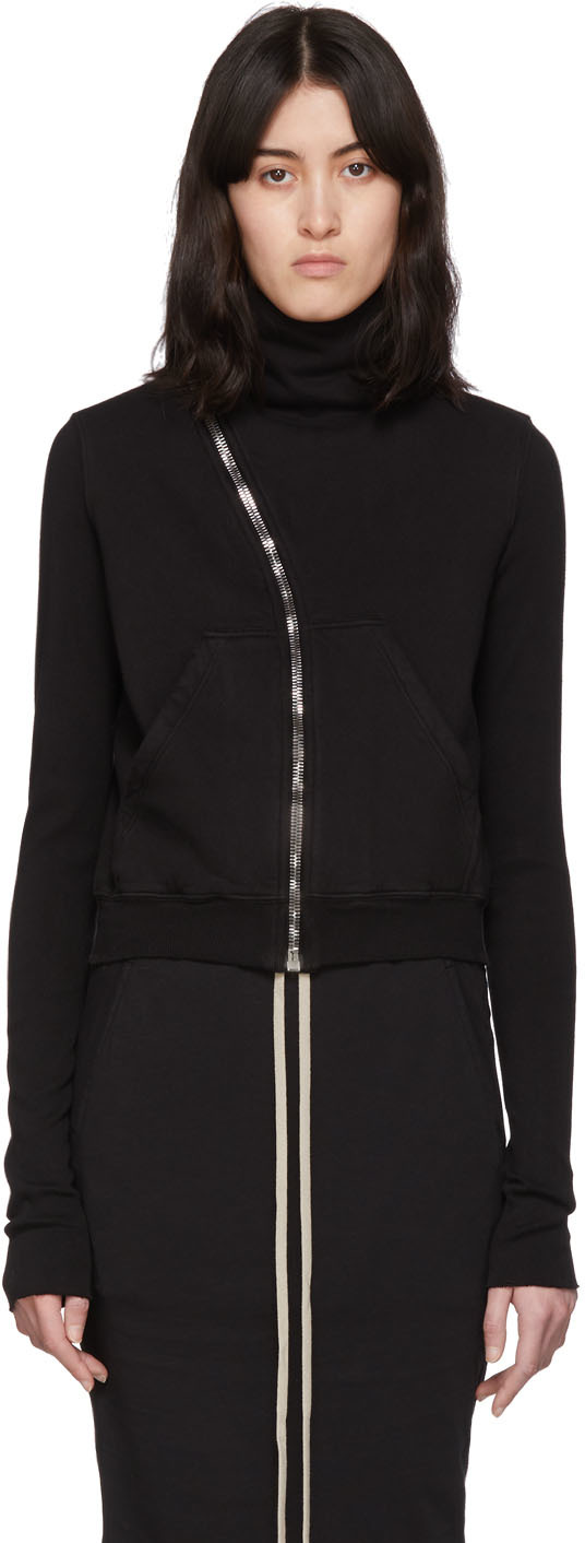 rick owens asymmetric zip hoodie