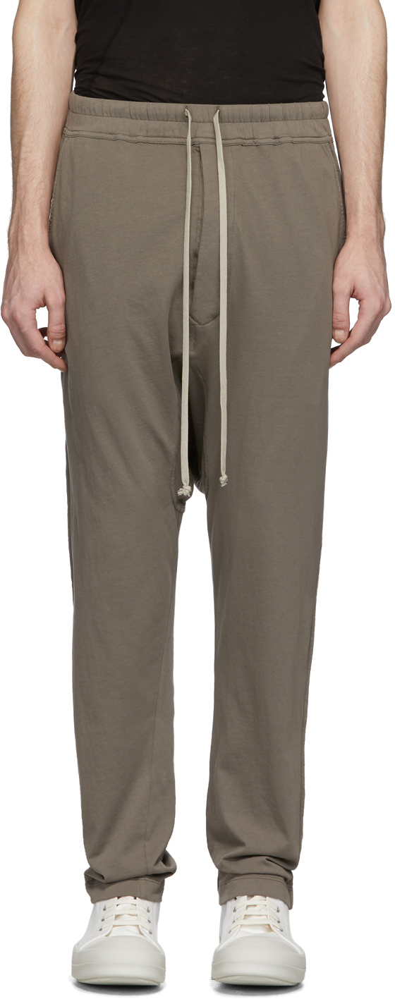 Rick Owens DRKSHDW: Grey Drawstring Long Lounge Pants | SSENSE