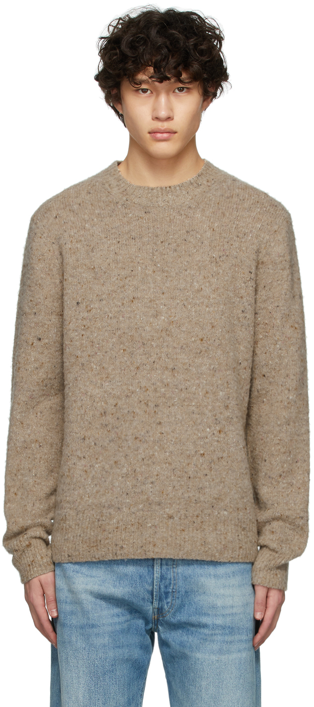 Acne Studios: Brown Pilled Mélange Sweater | SSENSE UK