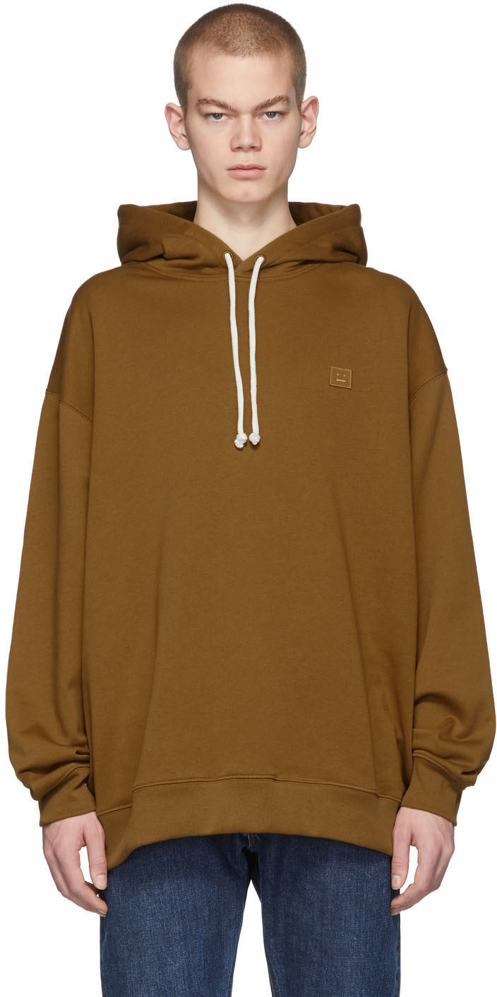 Acne Studios: Brown Oversized Patch Hoodie | SSENSE UK