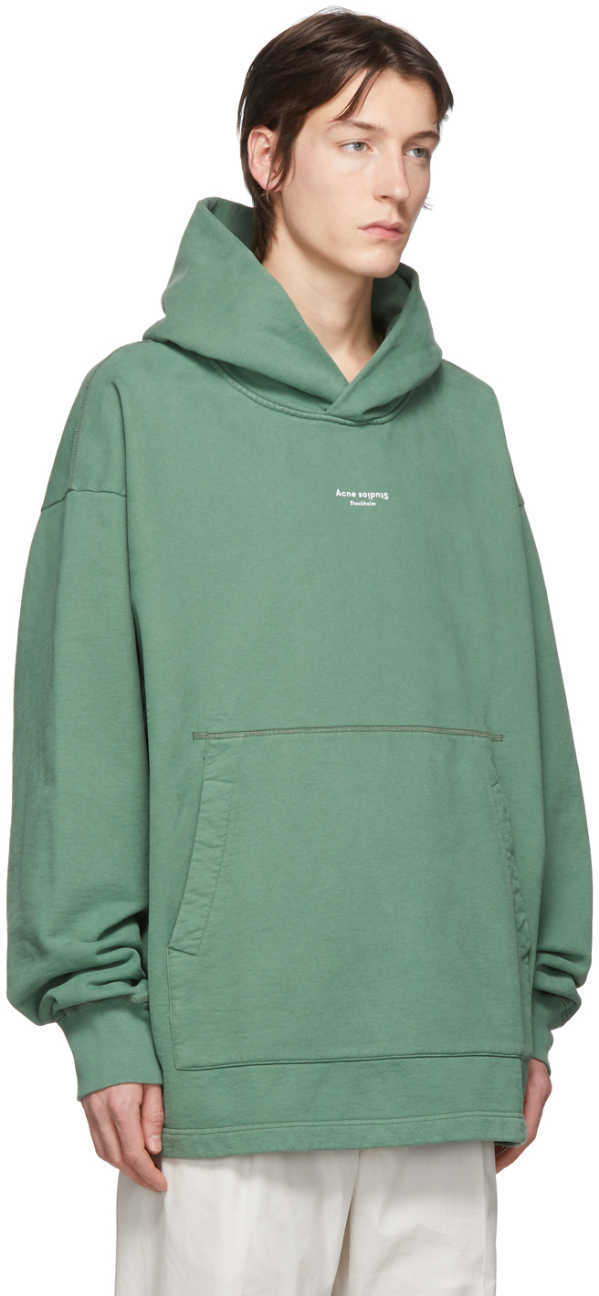 acne green hoodie