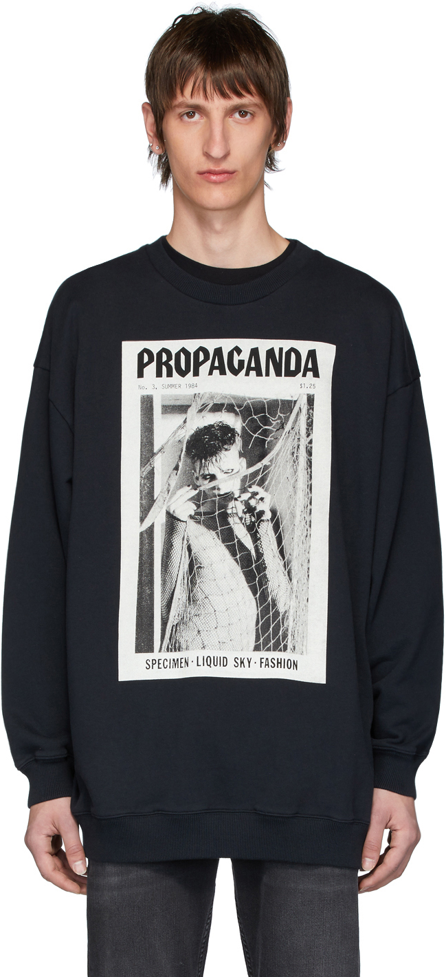 Acne Studios: Black Propaganda Magazine Edition Sweatshirt | SSENSE