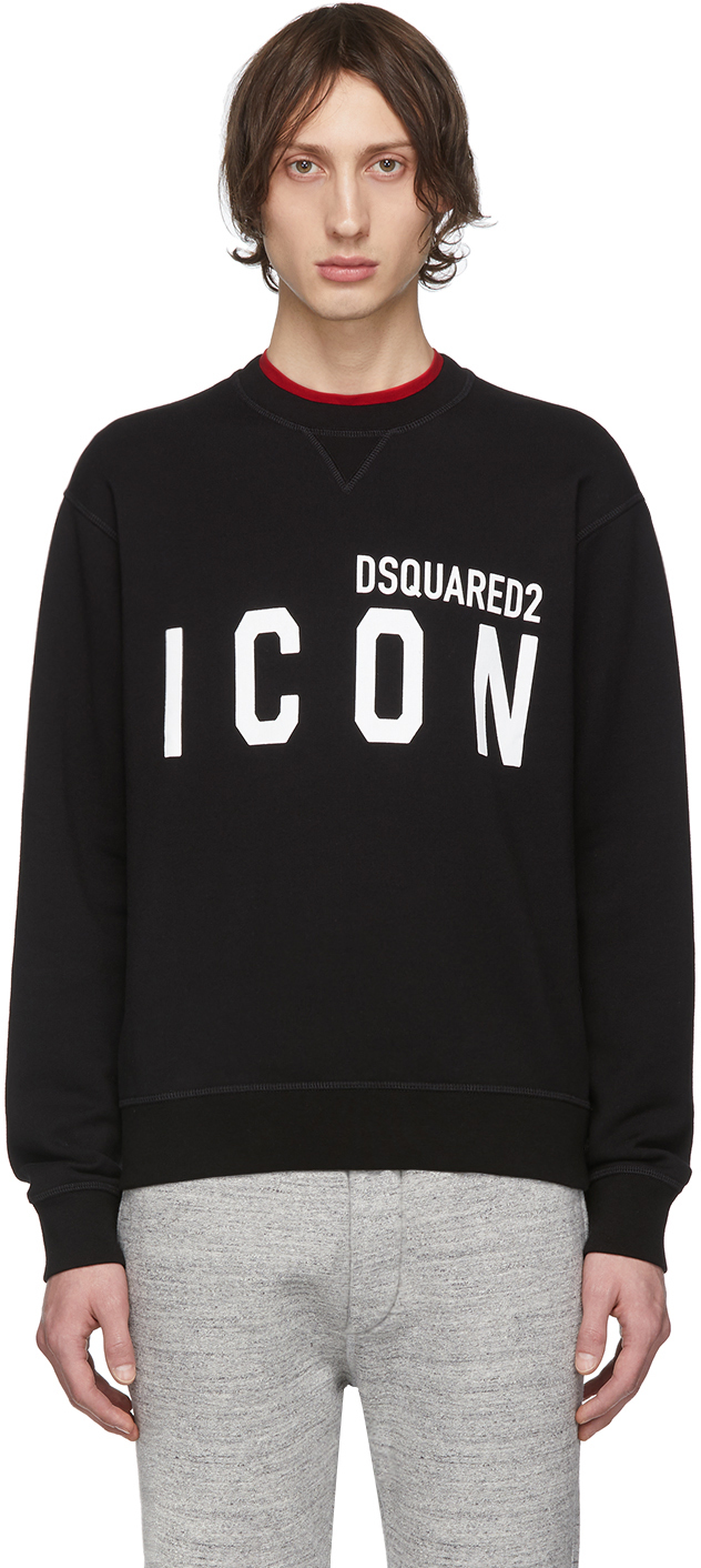 Dsquared2: Black 'Icon' Sweatshirt | SSENSE