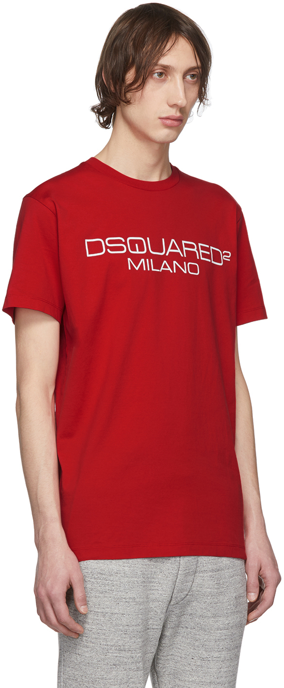 tee shirt dsquared rouge