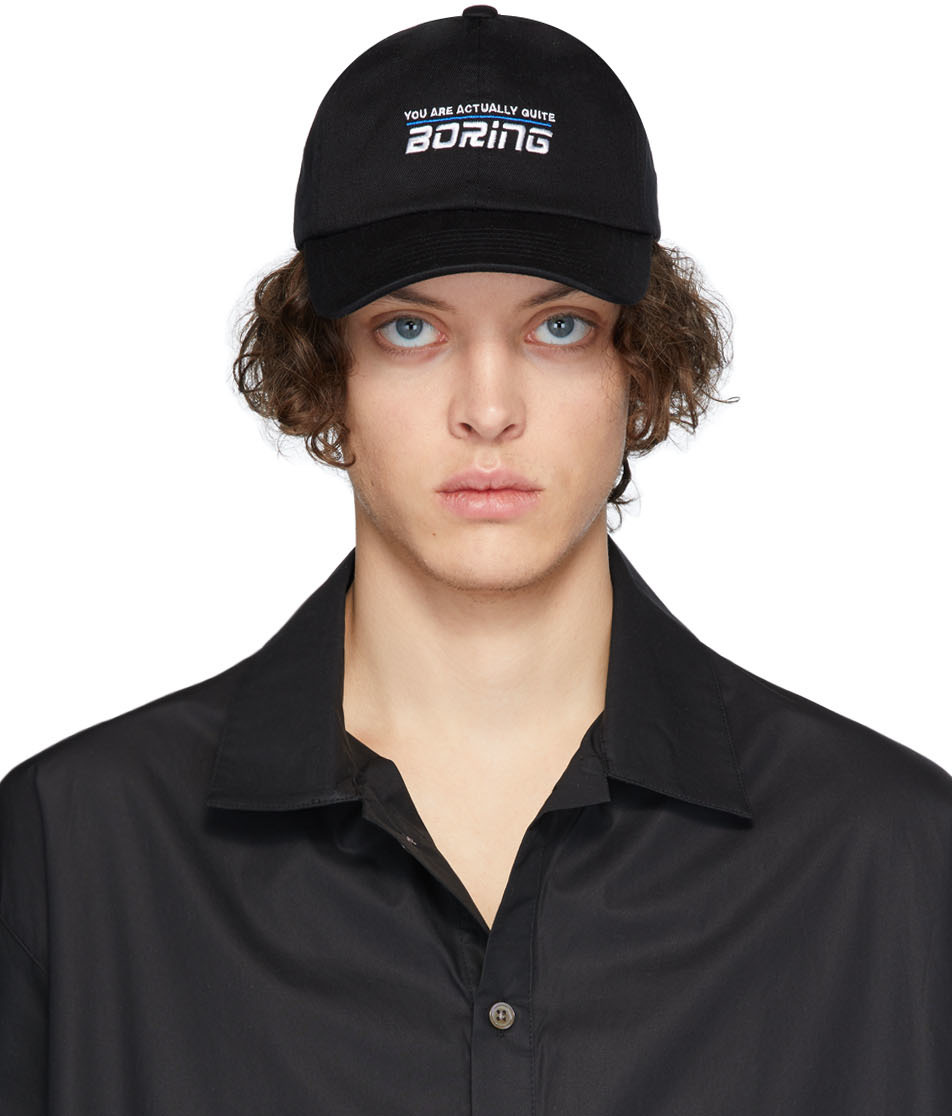 Martin Asbjørn: Black 'Boring' Cap | SSENSE UK