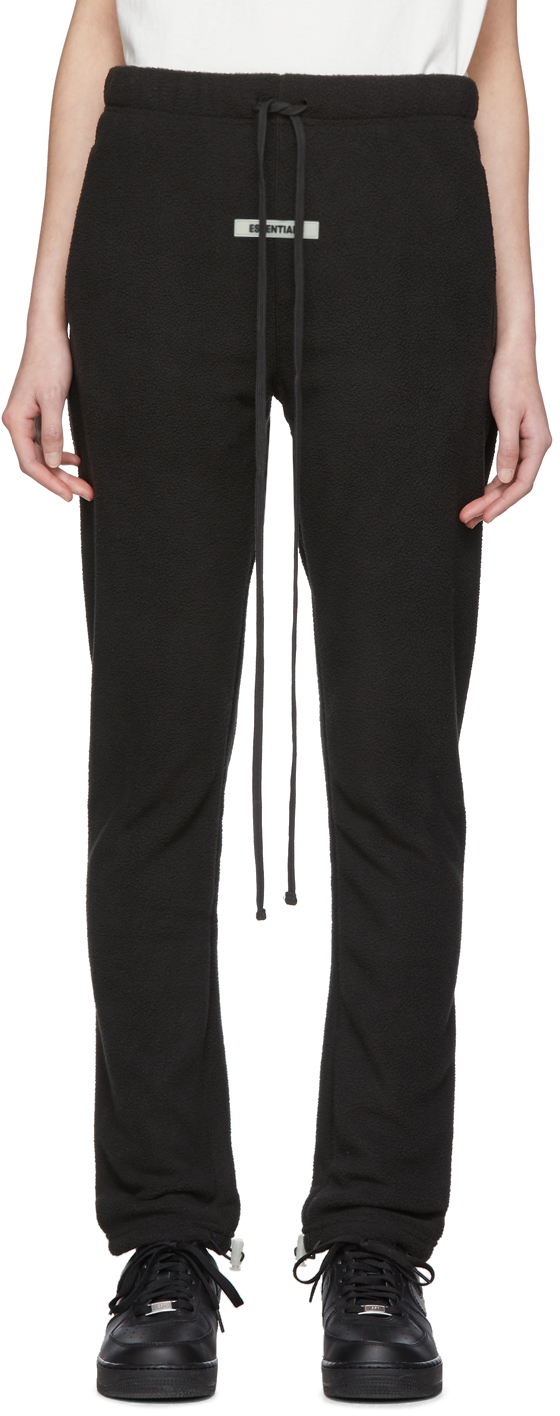 Essentials: Black Polar Fleece Lounge Pants | SSENSE