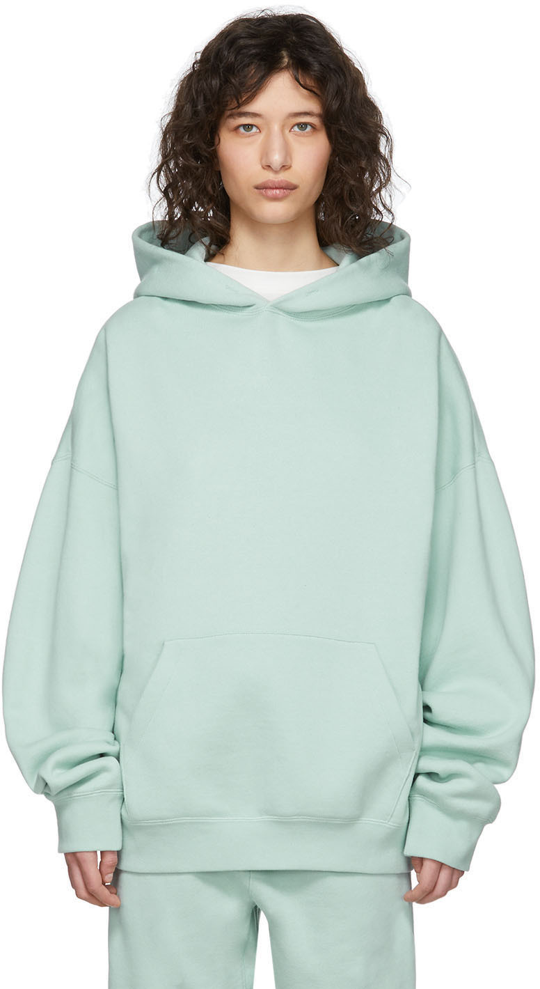 Essentials: Blue Fleece Hoodie | SSENSE