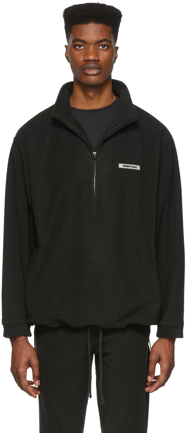 essential black hoodie