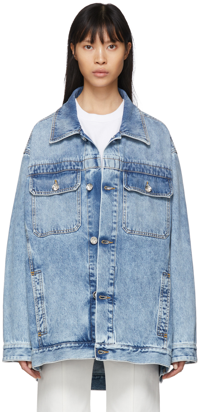 Maison Margiela: Blue Boxy Denim Jacket | SSENSE UK