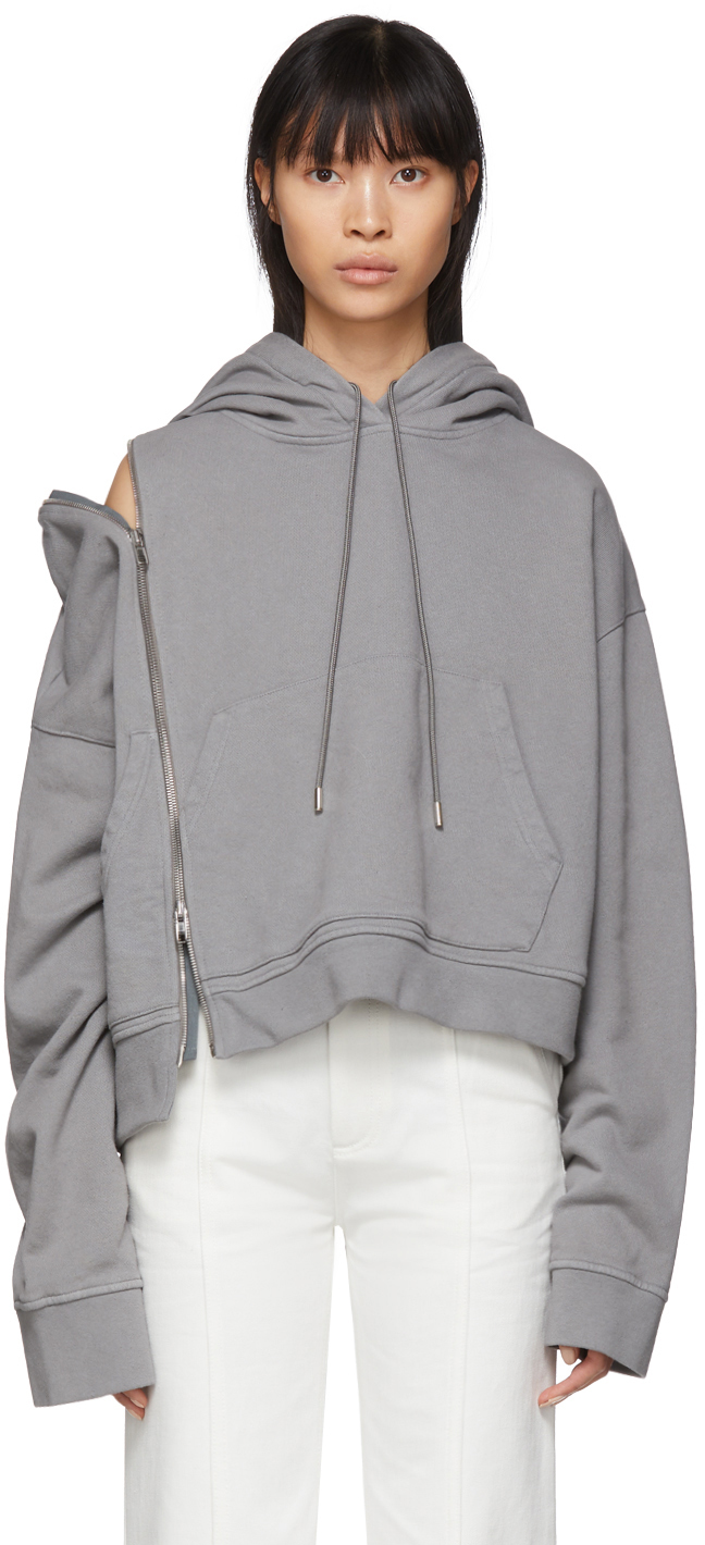 Maison Margiela: Grey Multi-Wear Zip Hoodie | SSENSE