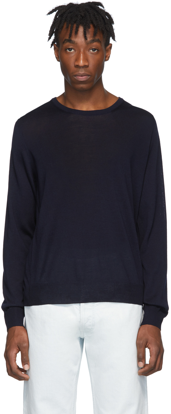 Maison Margiela: Navy Wool Sweater | SSENSE