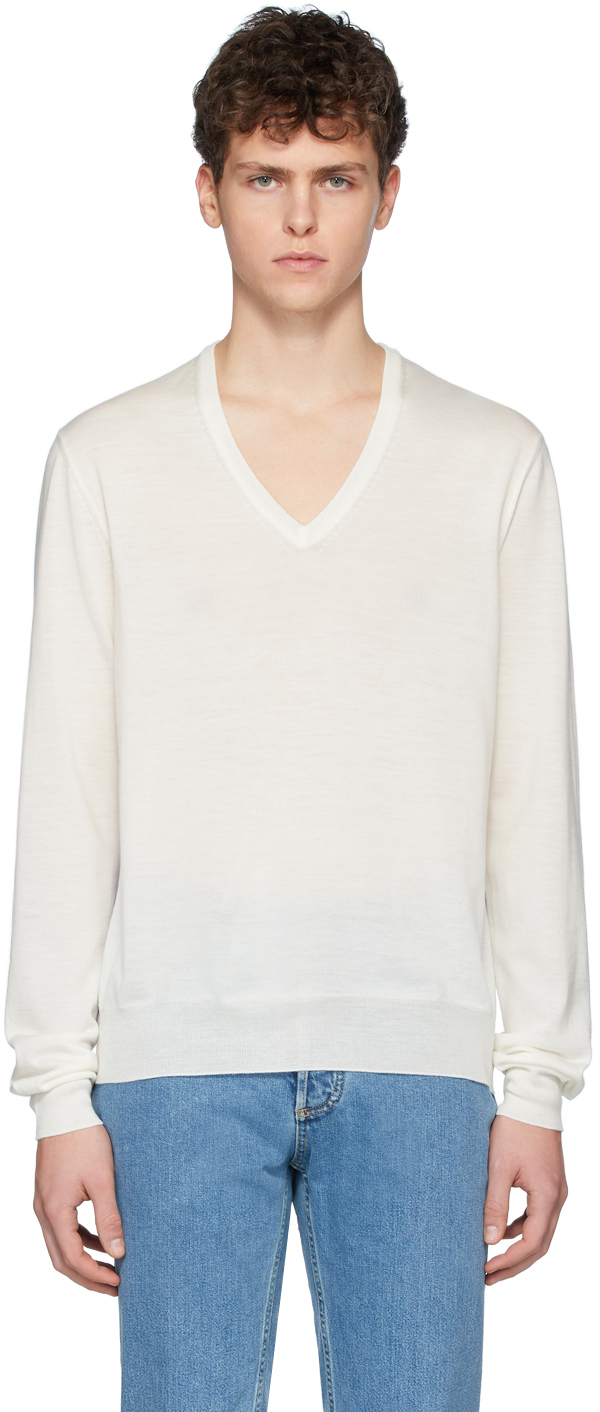 Maison Margiela Off-White Spliced Sweater
