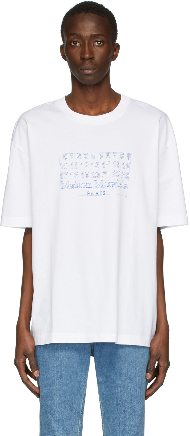 Maison Margiela: 白色 Number 徽标 T 恤 | SSENSE