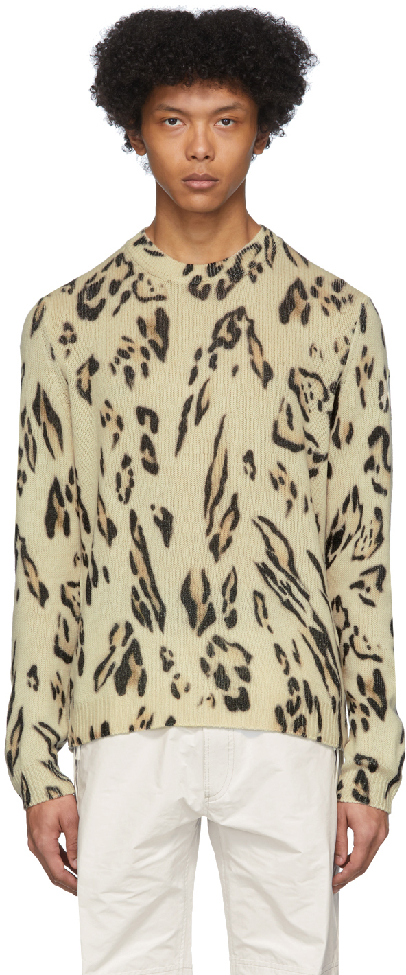 2 Moncler 1952 Beige Cashmere Leopard 