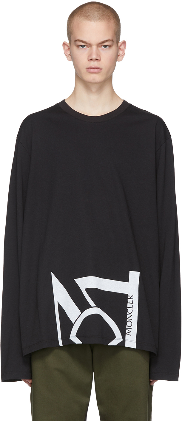 Moncler Genius: 5 Moncler Craig Green Black Logo Long Sleeve T-Shirt ...