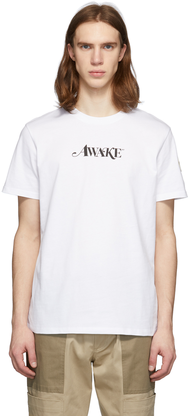 2 Moncler 1952 White Awake NY Edition Logo T-Shirt