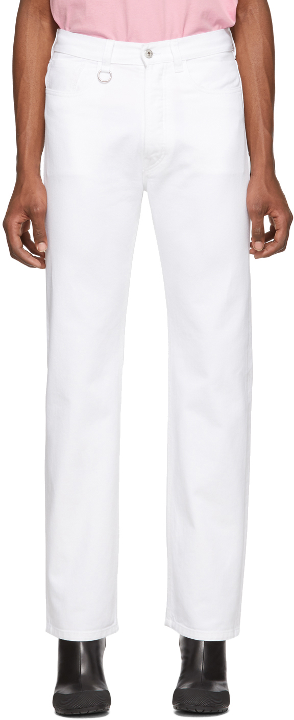 Random Identities: White Slash Jeans | SSENSE Canada