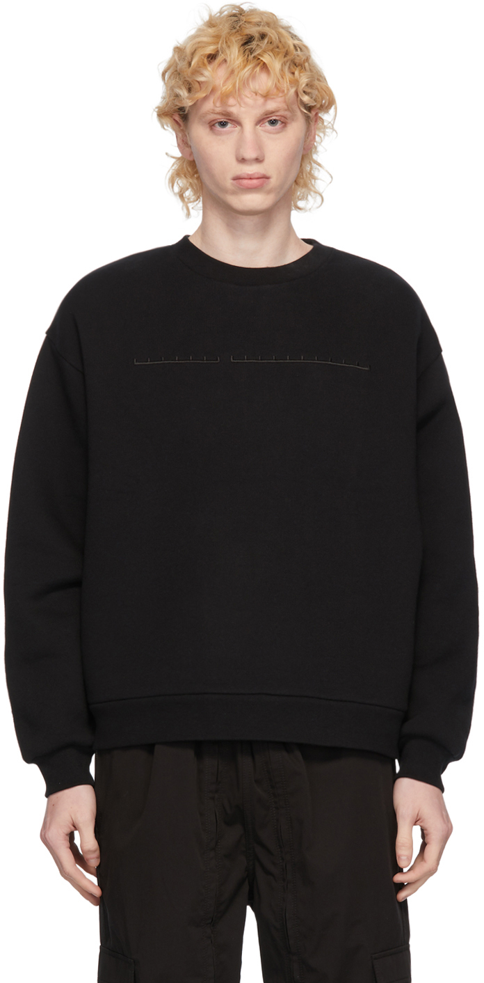 Random Identities Black Embroidered Logo Cut-Out Sweatshirt