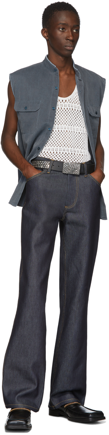 indigo straight jeans