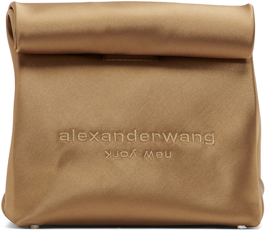 Alexander Wang Gold Lunch Bag Clutch SSENSE
