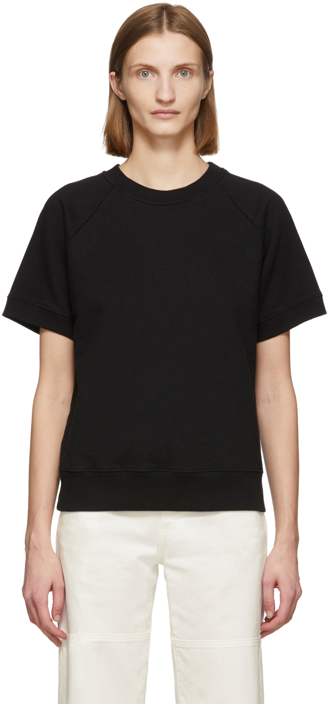 black short sleeve sweatshirt