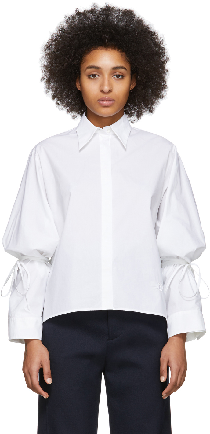 MM6 Maison Margiela: White String Shirt | SSENSE