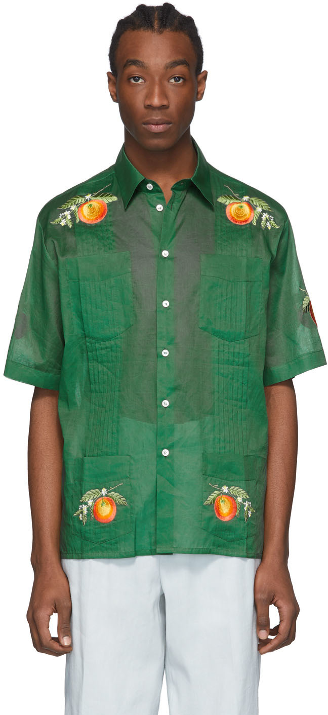 Casablanca: Green Organdy Shirt | SSENSE