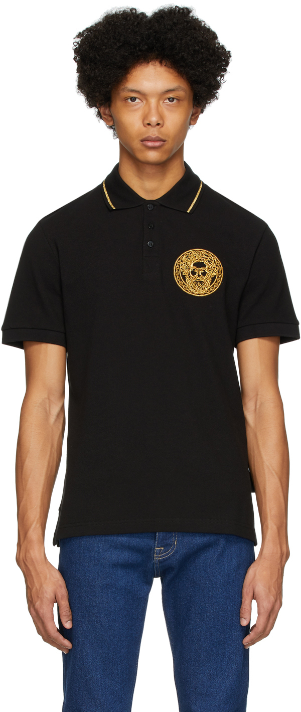 Versace Jeans Couture: Black Medallion Polo | SSENSE