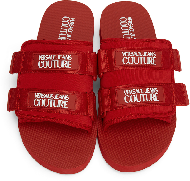 versace flip flops red