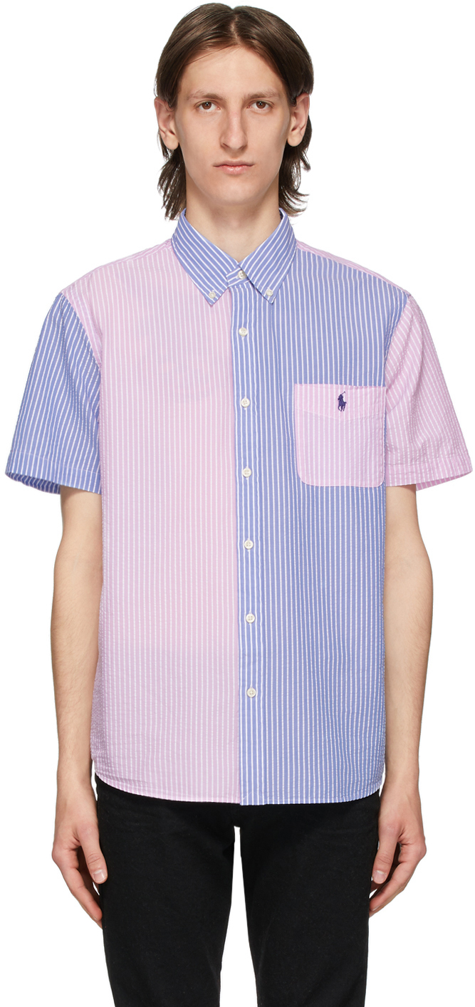 ralph lauren striped short sleeve shirt
